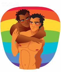 Mixed Race Gay Couple --- Image by © Illustration Works/Corbis